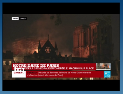 incendio a Notre Dame a Parigi