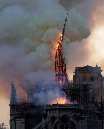 incendio a Notre Dame a Parigi